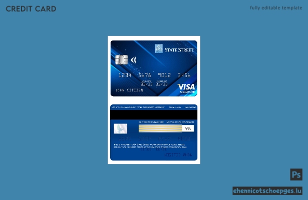 USA State Street Corporation Banksignaturkarte – Beispielvorschau